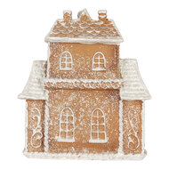 Clayre &amp; Eef | Decoratie Huis met LED Bruin Wit 18x9x20 cm | 6PR5805