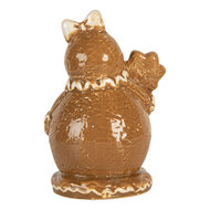 Clayre &amp; Eef | Kerstdecoratie Sneeuwpop Bruin Wit 9x7x13 cm | 6CE2354