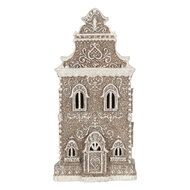 Clayre &amp; Eef | Decoratie Huis met LED Bruin Wit 17x15x35 cm | 6PR5808