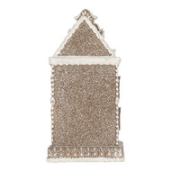 Clayre &amp; Eef | Decoratie Huis met LED Bruin Wit 17x15x35 cm | 6PR5808