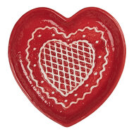 Clayre & Eef | Servies Ontbijtbord Rood Wit 17x17x3 cm | 6CE2359