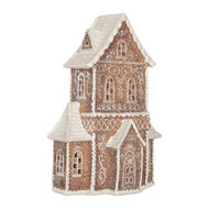 Clayre &amp; Eef | Decoratie Huis met LED Bruin Wit 16x8x23 cm | 6PR5809