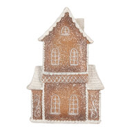 Clayre &amp; Eef | Decoratie Huis met LED Bruin Wit 16x8x23 cm | 6PR5809