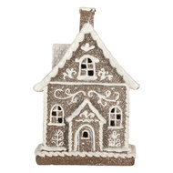 Clayre &amp; Eef | Decoratie Huis met LED Bruin Wit 16x10x23 cm | 6PR5811