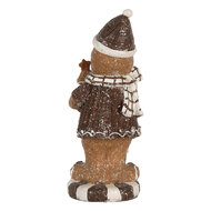 Clayre &amp; Eef | Decoratie peperkoekpop Bruin Wit 8x8x20 cm | 6PR5813