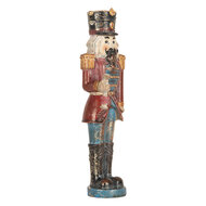 Clayre &amp; Eef | Kerstdecoratie Notenkraker Rood Blauw 7x6x21 cm | 6PR5758