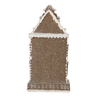 Clayre &amp; Eef | Decoratie Huis met LED Bruin Wit 12x11x25 cm | 6PR5815