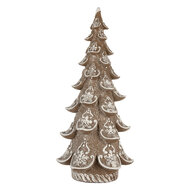 Clayre &amp; Eef | Kerstdecoratie Kerstboom Bruin Wit 19x19x40 cm | 6PR5816