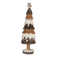 Clayre &amp; Eef | Kerstdecoratie Kerstboom Bruin Wit &oslash; 12x39 cm | 6PR5819