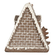 Clayre &amp; Eef | Decoratie Huis met LED Bruin Wit 17x10x18 cm | 6PR5824