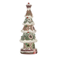 Clayre &amp; Eef | Kerstdecoratie Kerstboom met LED Bruin Groen 15x12x36 cm / 3xAAA | 6PR5828
