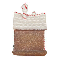 Clayre &amp; Eef | Decoratie Huis met LED Bruin Wit 16x12x23 cm | 6PR5834