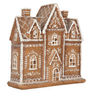 Clayre &amp; Eef | Decoratie Huis met LED Bruin Wit 21x8x20 cm | 6PR5841