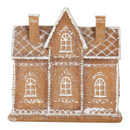 Clayre &amp; Eef | Decoratie Huis met LED Bruin Wit 21x8x20 cm | 6PR5841