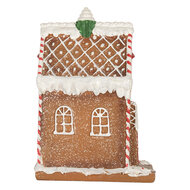 Clayre &amp; Eef | Decoratie Huis met LED Bruin Wit 15x9x20 cm | 6PR5846