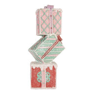 Clayre &amp; Eef | Decoratie van opgestapelde Cadeautjes Rood Groen 14x16x36 cm | 6PR5848