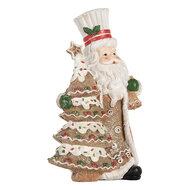 Clayre &amp; Eef | Kerstdecoratie Kerstman Bruin Rood 15x11x25 cm | 6PR5849