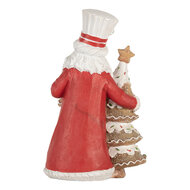 Clayre &amp; Eef | Kerstdecoratie Kerstman Bruin Rood 15x11x25 cm | 6PR5849