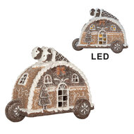 Clayre &amp; Eef | Decoratie Huis met LED Bruin Wit 21x11x16 cm | 6PR5854