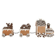 Clayre &amp; Eef | Decoratie Trein Bruin Wit 33x10x15 cm | 6PR5856