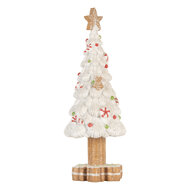 Clayre &amp; Eef | Kerstdecoratie Kerstboom Wit Bruin &oslash; 12x33 cm | 6PR5860