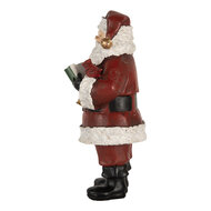 Clayre &amp; Eef | Kerstdecoratie Kerstman met boek Rood Wit 10x10x21 cm | 6PR5863
