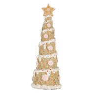 Clayre & Eef | Kerstdecoratie Kerstboom Bruin Wit ø 9x25 cm | 6PR5866