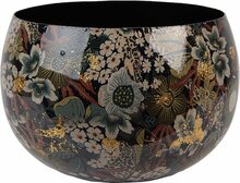 Clayre & Eef | Bloempot Zwart Groen ø 16x12 cm | 65893