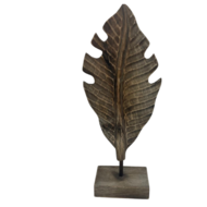 Ornament hout blad veer vintage bruin 46 x 18,5 cm | 821857 | Home Sweet Home | Stoer & Sober Landelijke Woonstijl