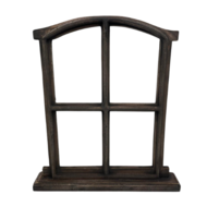 Decoratie stalraam oud kozijn hout op voet 63 x 56 cm bruin geschuurd old look | 248261 | Home Sweet Home | Stoer &amp; Sober Woonstijl