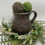 Decoratieve kan / kruik choco white 27x29 cm aardewerk | 414411 | Home Sweet Home | Stoer &amp; Vintage Woonstijl