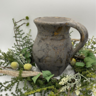 Decoratieve kan / kruik light grey 27x29 cm aardewerk | 096035 | Home Sweet Home | Stoer &amp; Vintage Woonstijl
