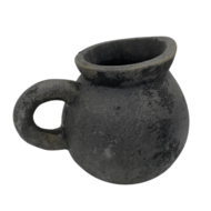 Decoratieve kan / kruik zwart grijs 16x23 cm aardewerk | 723794 | Home Sweet Home | Stoer &amp; Vintage Woonstijl