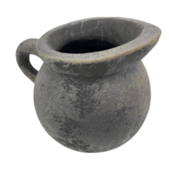Decoratieve kan / kruik zwart grijs 16x23 cm aardewerk | 723794 | Home Sweet Home | Stoer &amp; Vintage Woonstijl