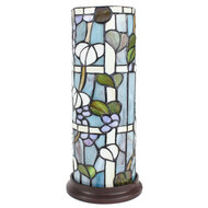 Clayre &amp; Eef | Tiffany Tafellamp Blauw, Wit &oslash; 15x36 cm E14/max 1x40W | 5LL-6301
