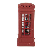 Clayre &amp; Eef | Kerstdecoratie telefooncel met Notenkraker Rood 9x9x21 cm / 3xAAA | 66412