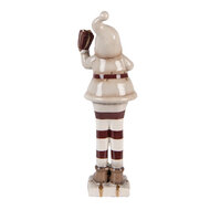 Clayre &amp; Eef | Kerstdecoratie Kerstman Beige Rood 8x7x23 cm | 6CE2251