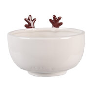 Clayre &amp; Eef | Mok met Kom Beige Wit 12x12x18 cm / 250 ml / 250 ml | 6CE2255