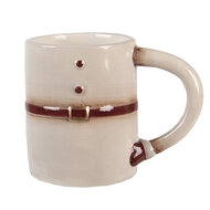 Clayre &amp; Eef | Mok met Kom Beige Wit 12x12x18 cm / 250 ml / 250 ml | 6CE2255