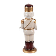 Clayre &amp; Eef | Kerstdecoratie Notenkraker Beige Rood 8x8x25 cm | 6CE2258
