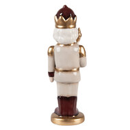 Clayre & Eef | Kerstdecoratie Notenkraker Beige Rood 9x7x26 cm | 6CE2259