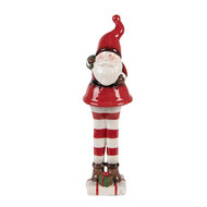 Clayre &amp; Eef | Kerstdecoratie Kerstman Rood Wit 7x7x23 cm | 6CE2264