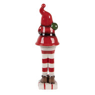 Clayre &amp; Eef | Kerstdecoratie Kerstman Rood Wit 7x7x23 cm | 6CE2264