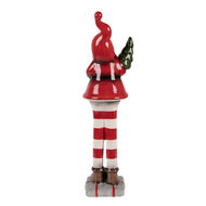 Clayre &amp; Eef | Kerstdecoratie Kerstman Rood Wit 9x8x30 cm | 6CE2265