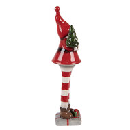 Clayre &amp; Eef | Kerstdecoratie Kerstman Rood Wit 9x8x30 cm | 6CE2265