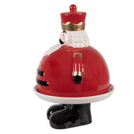 Clayre &amp; Eef | Decoratief Schaaltje met Deksel Rood Wit &oslash; 17x25 cm | 6CE2267