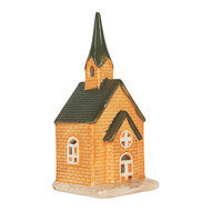Clayre &amp; Eef | Theelichthouder Kerst Huisje Oranje Groen 9x8x21 cm | 6CE2287