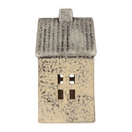 Clayre &amp; Eef | Theelichthouder Kerst Huisje Beige Grijs 13x8x15 cm | 6CE2289