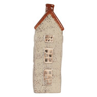 Clayre &amp; Eef | Theelichthouder Kerst Huisje Beige Bruin 12x8x24 cm | 6CE2296