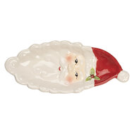 Clayre &amp; Eef | Serveerschaal Wit Rood 11x25x3 cm | 6CE2318